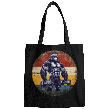 Discover Muscular Gorilla Bodybuilder Gym Workout Sunset Bags