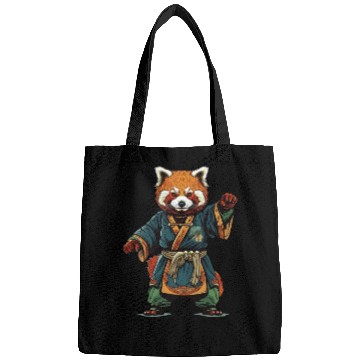 Discover Red panda karate fighting style Bags