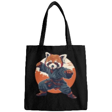Discover Red panda karate fighting style Bags