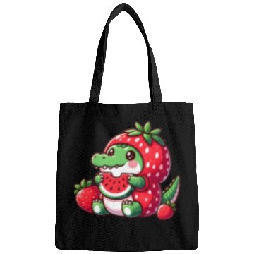 Discover Crocodile in watermelon costume Bags