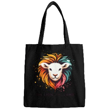 Discover The Lion And The Lamb Abstract Art Design Bags