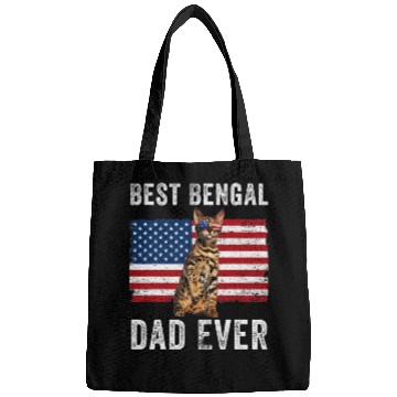 Discover Bengal Dad American Flag Bengal Cat Lover Owner Bags