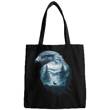 Discover Majestic Eagle And Serene Wilderness Scene Bags