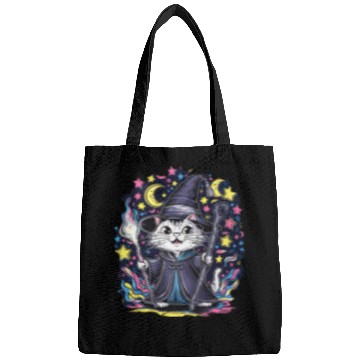 Discover Charming Wizard Cat Casting Magic Bags