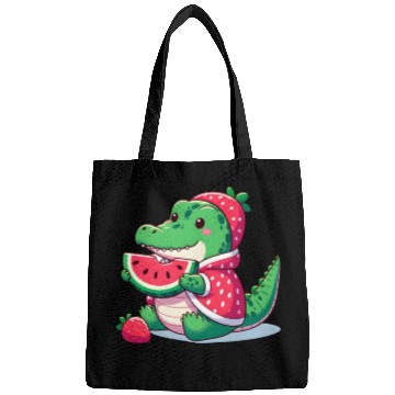 Discover Crocodile in watermelon costume Bags