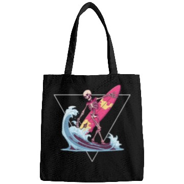 Discover Surfer Skeleton Beach Summer Vibes Bags