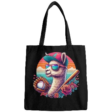 Discover Llama Baseball Llama Playing Baseball Llama lover Bags