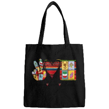 Discover Peace Love Loteria Serape Mexican Bingo Card Bags