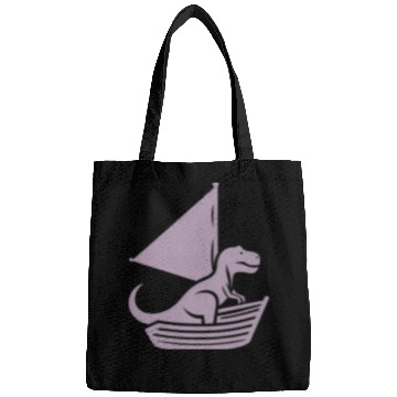 Discover Cool summer sailboat T-Rex silhouette Bags
