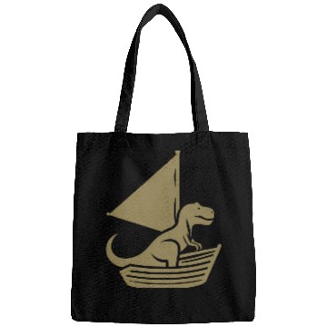 Discover Cool summer sailboat T-Rex silhouette Bags