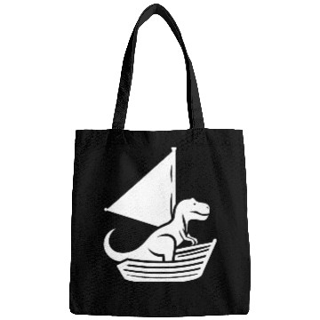 Discover Cool summer sailboat T-Rex silhouette Bags