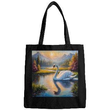 Discover white swan in river Bags