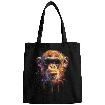 Discover Cool Sunglasses Monkey Covered In Rainbow Paint Bags