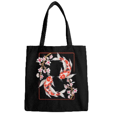 Discover Japanese Koi Carp Fish Cherry Blossom Bags