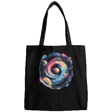Discover Dream Big Colorful Galaxy Spiral Bags