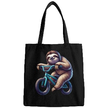 Discover Sloth on BMX Bike Cool and Funny Design Bags