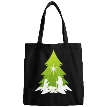 Discover Christmas Tree Nativity Scene Artist Bags