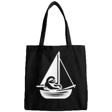 Discover Summer sailing sloth silhouette cool Bags