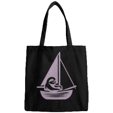 Discover Summer sailing sloth silhouette cool Bags