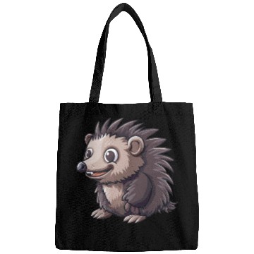 Discover Adorable Smiling Hedgehog Illustration Bags