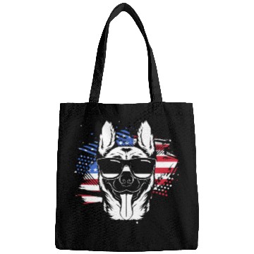 Discover US Flag Belgian Malinois Wearing Sunglasses Bags