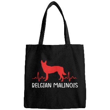 Discover Silhouette Dog Heartbeat Belgian Malinois Bags