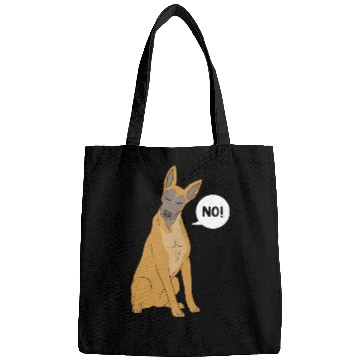 Discover Funny Dog Saying No Dog Training Belgian Malinois Bags