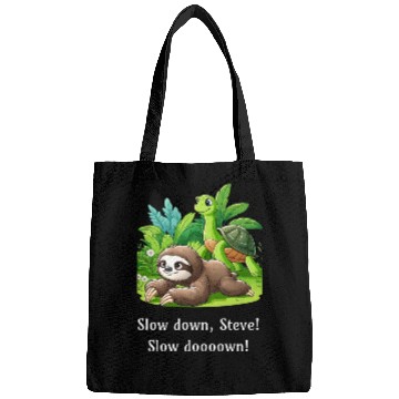 Discover Slow Down Steve! Sloth and Turtle Walking Slowly Bags
