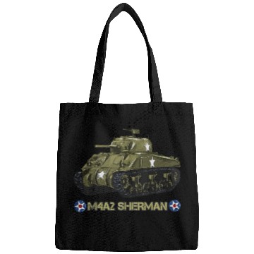 Discover World War 2 American Tank M4A2 Sherman memorabilia Bags