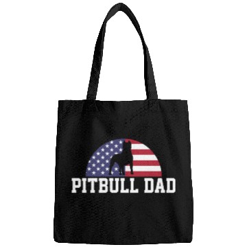 Discover Pitbull Dad Embracing USA Flag Merica Pride Art Bags