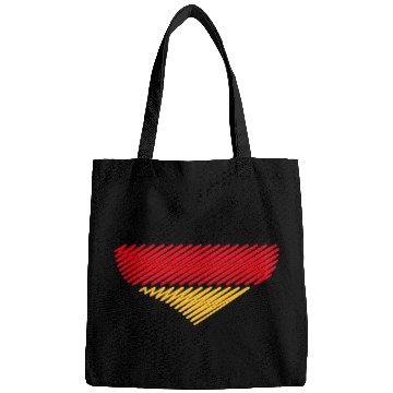 Discover Heart - Black Red Gold (Germany / Flag / Scribble) Bags