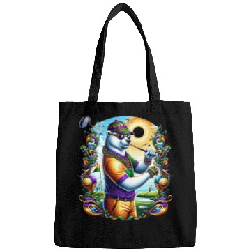 Discover Bear Golfer in Vibrant Mardi Gras Style Bags