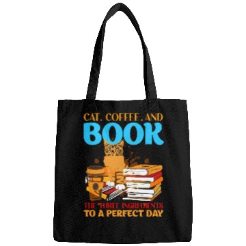 Discover Cat, Coffee, and Book - Perfect Day Ingredients Bags