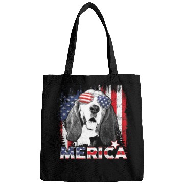Discover Basset Hound 4th Of July US Flag Merica Dog Lover Bags