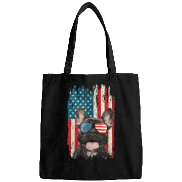 Discover French Bulldog US Flag Retro 4th of July Dog Lover Bags