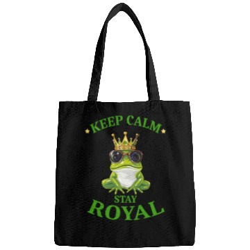 Discover Royal Frog With Crown And Sunglasses Bags