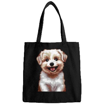 Discover Pixel Puppy Art Bags