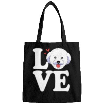 Discover Cute Dog Face I Love My Bichon Frise Bags