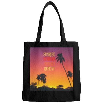 Discover Sunrise Sunburn Sunset Repeat Beach Scene Bags