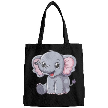 Discover Adorable Baby Elephant Joyful Smile Bags