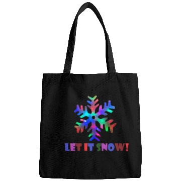 Discover Let it Snow! (Colorful Snowflake Design) Bags