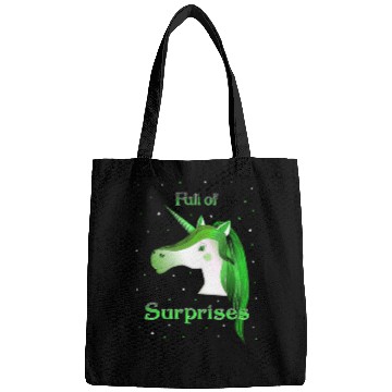 Discover unicorn surprises green unicorn Bags