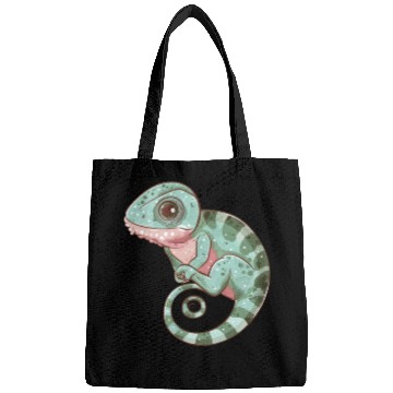 Discover Charming Chameleon Curled Tail Imagery Bags