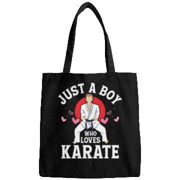 Discover Just A Boy Who Loves Karate Fighter Karateka Bags