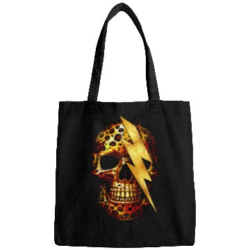 Discover Skull with Leopard Print & Gold Spark Bags