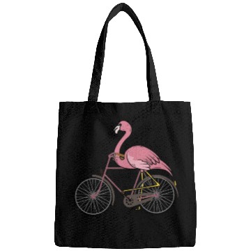 Discover Flamingo Riding A Bicycle Bags