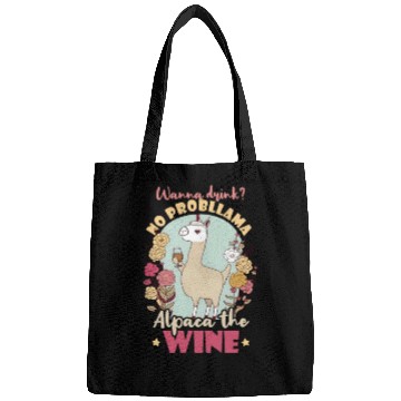 Discover Alpaca Llama Wanna Drink Alpaca Wine Bags