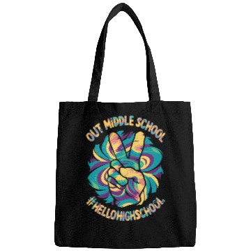 Discover Peace Out Middle Hello High School School Tie Dye Bags