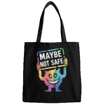 Discover Creepy Rainbow Creature With Maybe Not Safe Sign Bags