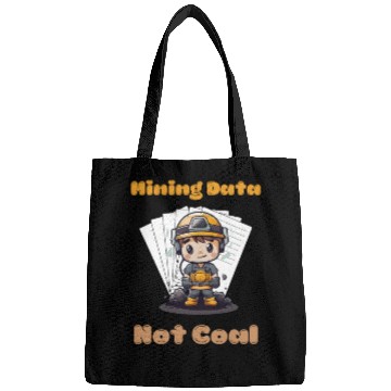 Discover Cute Chibi Coal Miner Data Mining with Papers Illu Bags